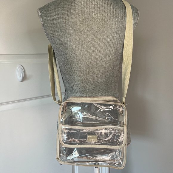 Amazon Handbags - Medium Clear Shoulder Messenger Bag - NFL Stadium Approved- Crossbody  EUC